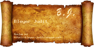 Bleyer Judit névjegykártya